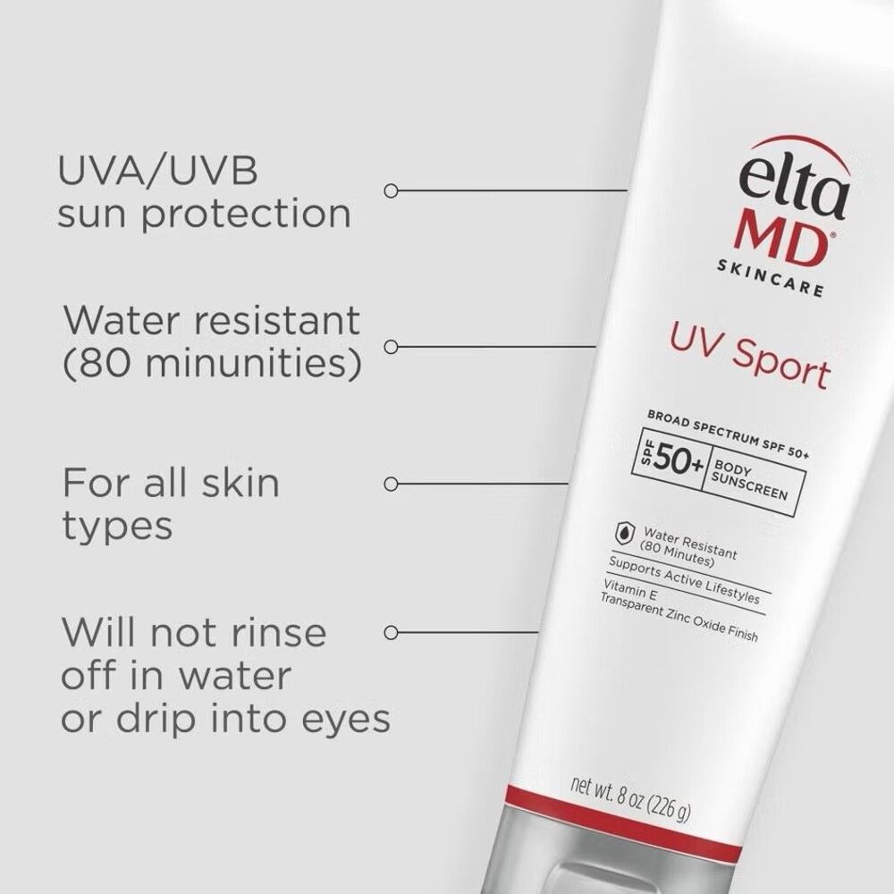 EltaMD UV Sport Broad Spectrum SPF 50+ Body Sunscreen 8 fl oz Fragrance Free - Picture 4 of 9
